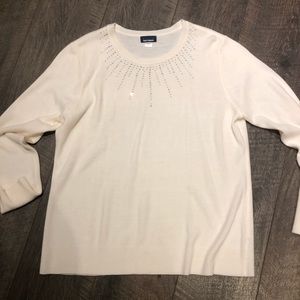 Basic Editions XXL sweater cream with bling